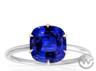 Cushion Blue Sapphire Solitaire Ring (1.75cts.)